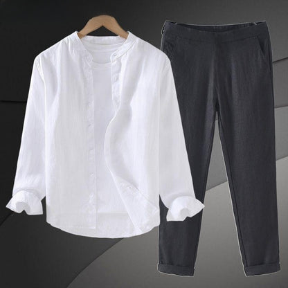 Mens Linen Shirt and Pants Set