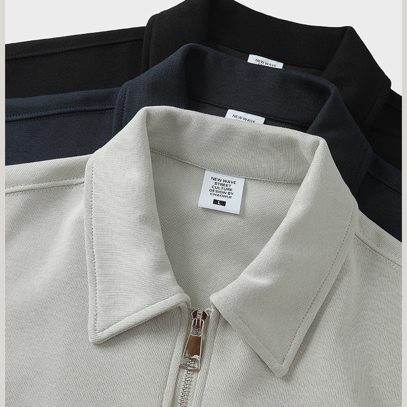 Mens Cotton Zippered Cardigan Jacket