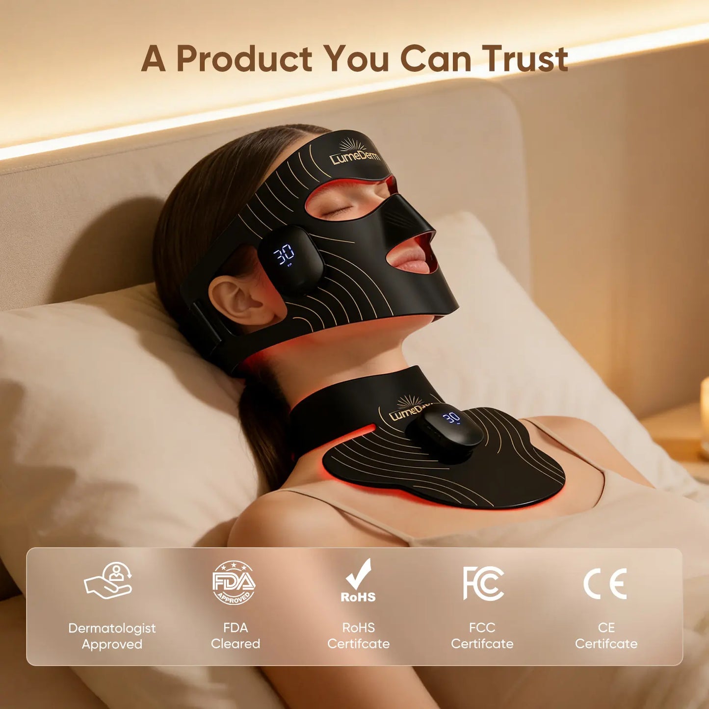Lumederm GLOW Wireless LED Face Mask-With Red Light Therapy, 2-Year Warranty, Portable and Rechargeable for LED Facial Mask Skincare at Home and Travel, the Ultimate Gift Choice for This Season,Father'Sdaygifts,Summerhairstyles