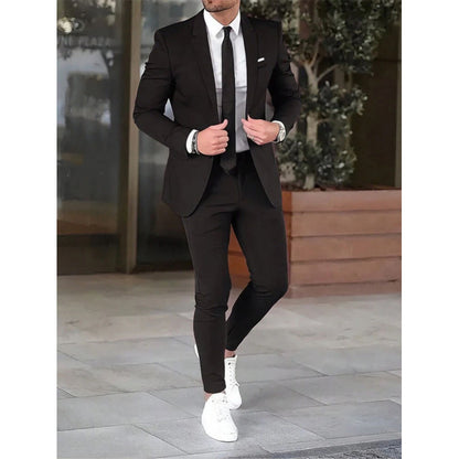 Slim Fit Mens Suit Two-Piece Set