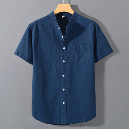 Mens Short Sleeve Linen Blend Shirt
