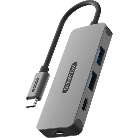 Sitecom USB-C to 2x USB-A + 2x USB-C USB Hub (Grey)