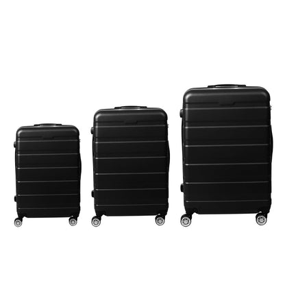 NNEIDS Slimbridge 3PC Luggage sets Suitcase Black