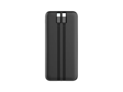 Techancy Mobile Power 10000mah 2.4a Charging TF2783, Cabo De Carregamento 2 Em 1 Usb C+Ip, Ecrã Digital De Energia, Preto