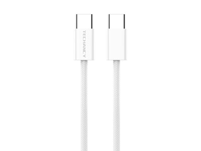 Techancy Cabo De Dados De Carregamento Rápido De 60 W Usb C Para Usb C TB1795, 2 M De Comprimento, Cabo Entrançado