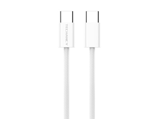 Techancy Cabo De Dados De Carregamento Rápido De 60 W Usb C Para Usb C TB1795, 2 M De Comprimento, Cabo Entrançado
