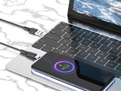 Techancy Cabo De Dados Usb-Type-C Preto 1m TB1715, Carregamento Rápido 2.4a, Suporta Transferência De Dados, Material Pvc