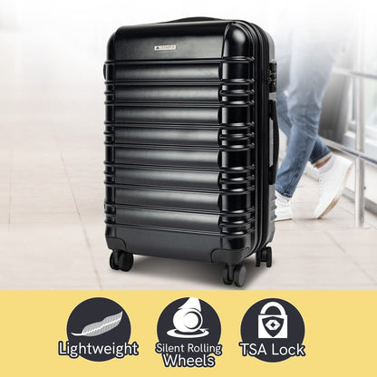 NNEDPE Suitcase 24in Hard Shell ABS+PC - Stygian Black