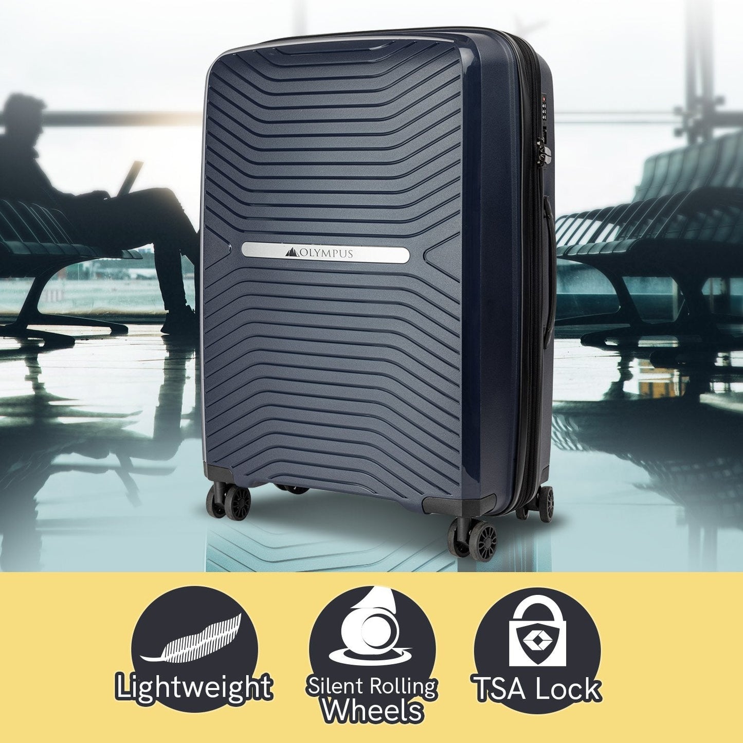 NNEDPE 20in Lightweight Hard Shell Suitcase - Aegean Blue