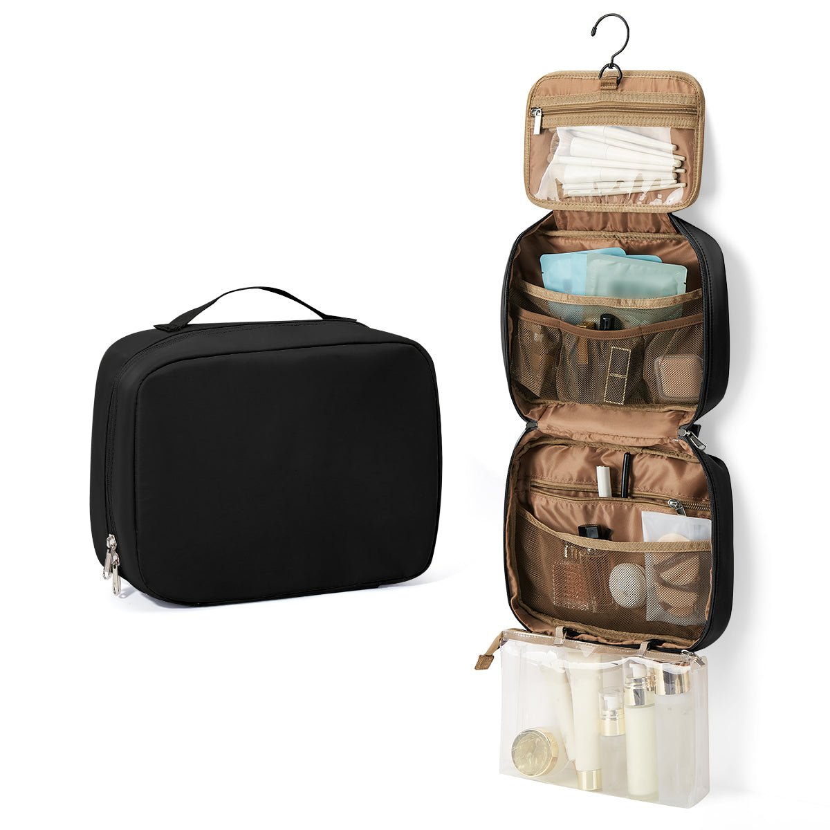 Quilted Large Capacity Waterproof Folding Toiletry Bag