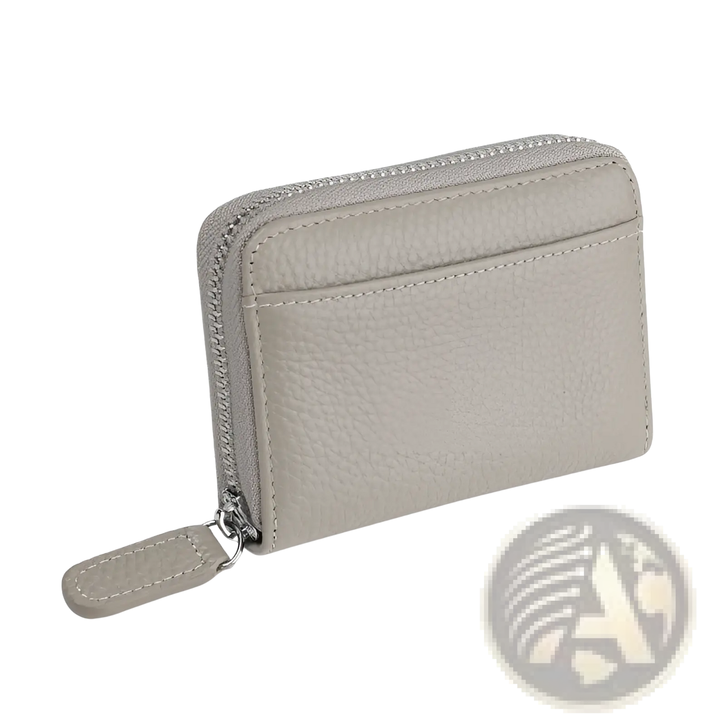 Rfid Leather Card Wallet with Zipper Coin Pocket Sage Green