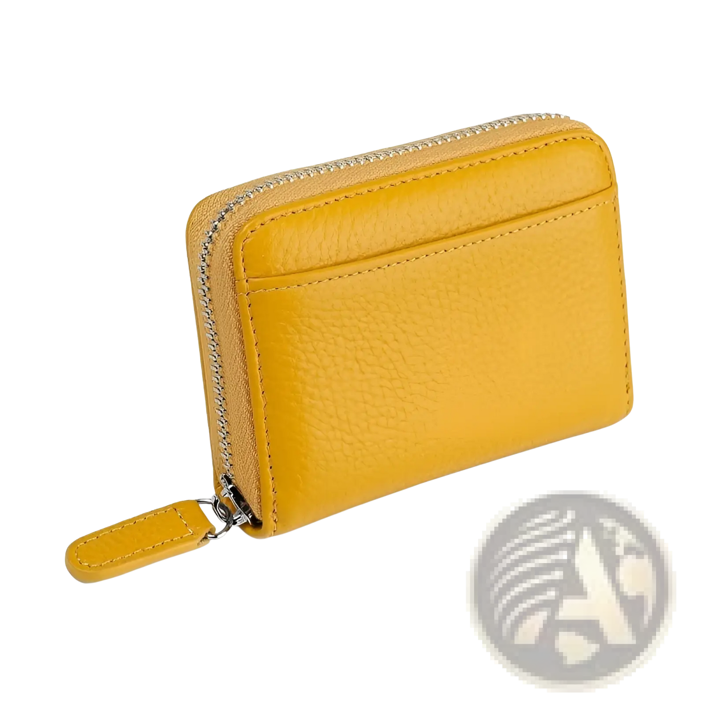 Rfid Leather Card Wallet with Zipper Coin Pocket Sage Green